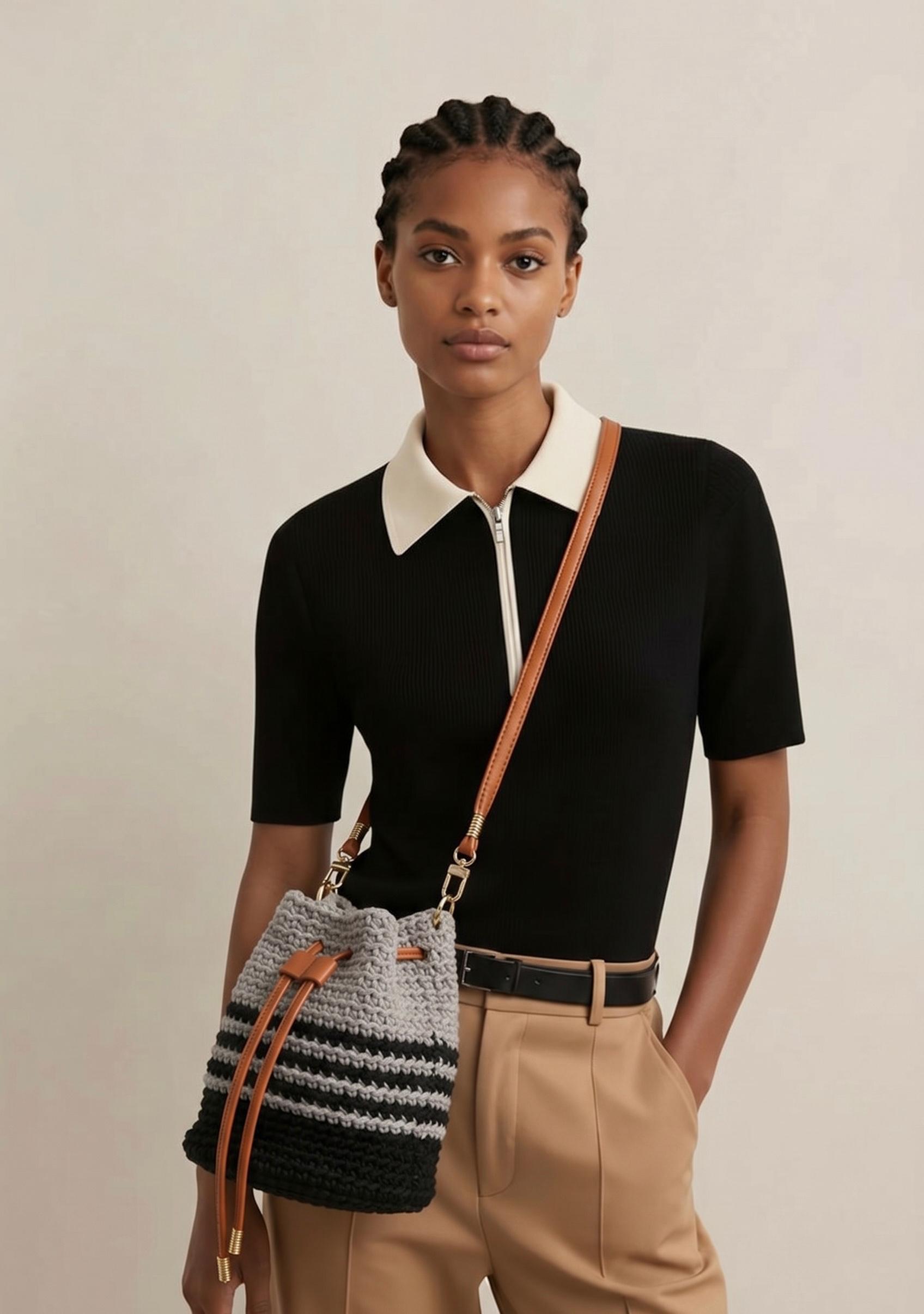 Cultural fit Handmade Bucket Crochet handbag for ladies