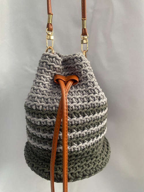 Cultural fit Handmade Bucket Crochet handbag for ladies