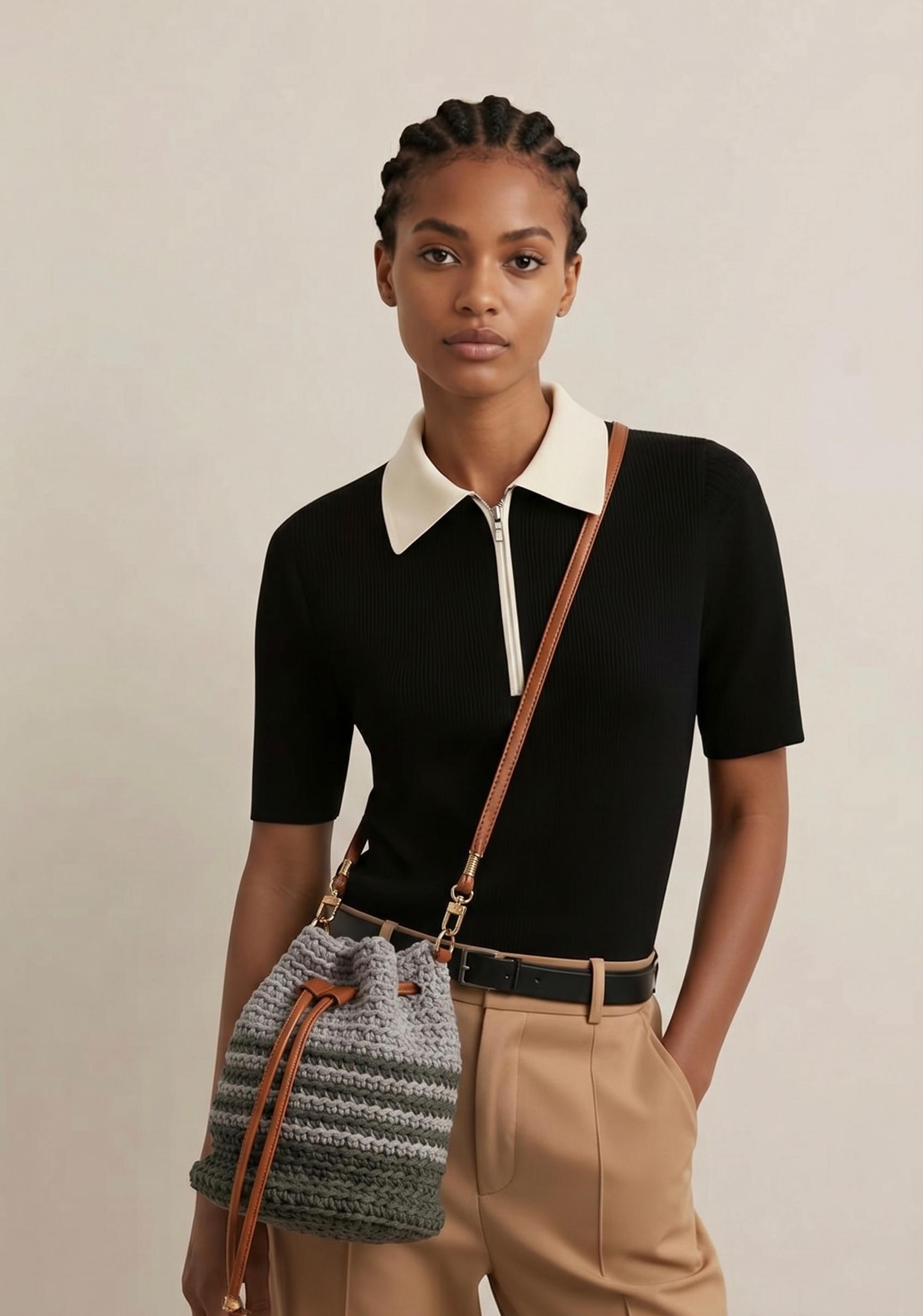 Cultural fit Handmade Bucket Crochet handbag for ladies